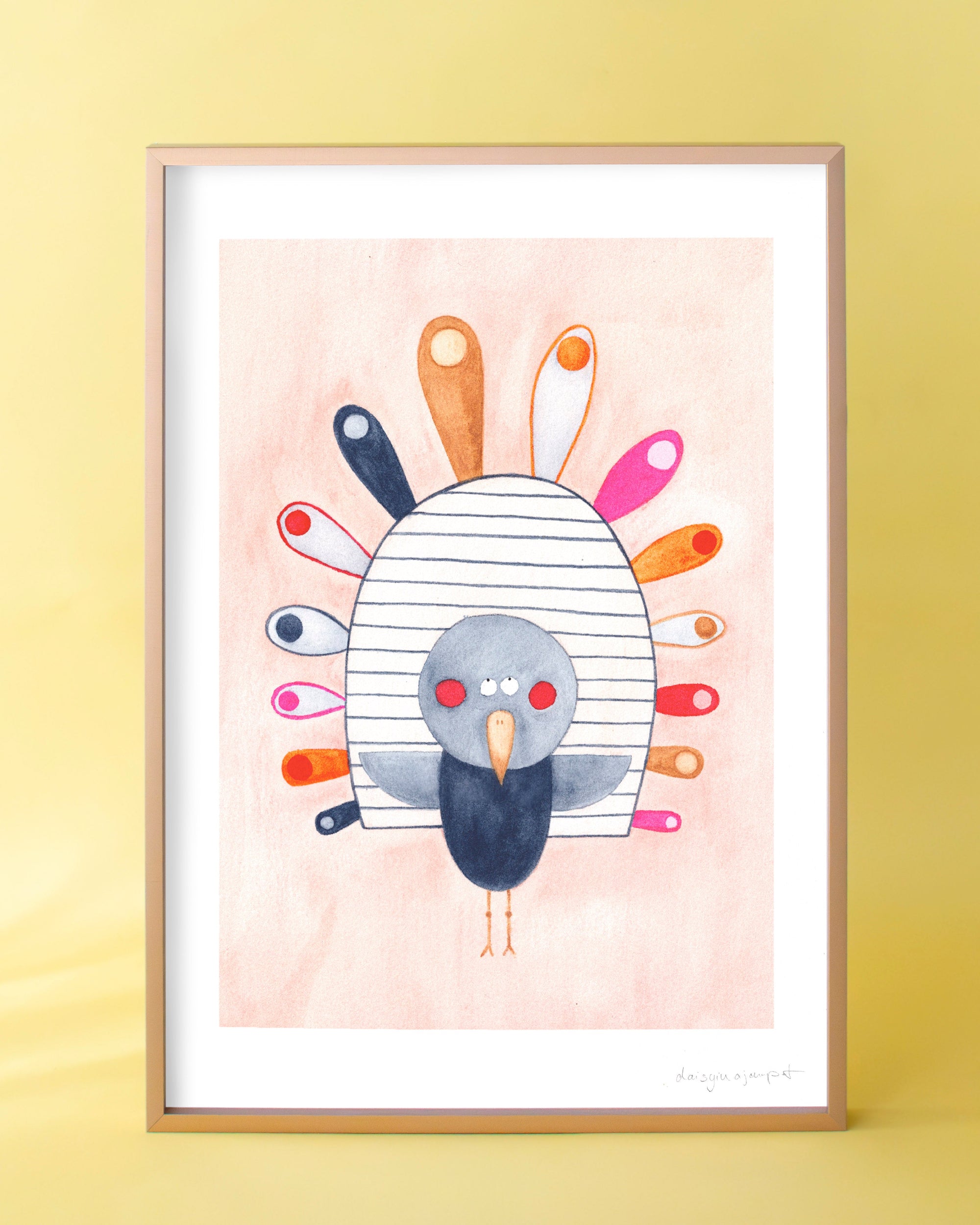 Pfau Aquarell Print Vogel von der Münchner Illustratorin Kathrin Boll