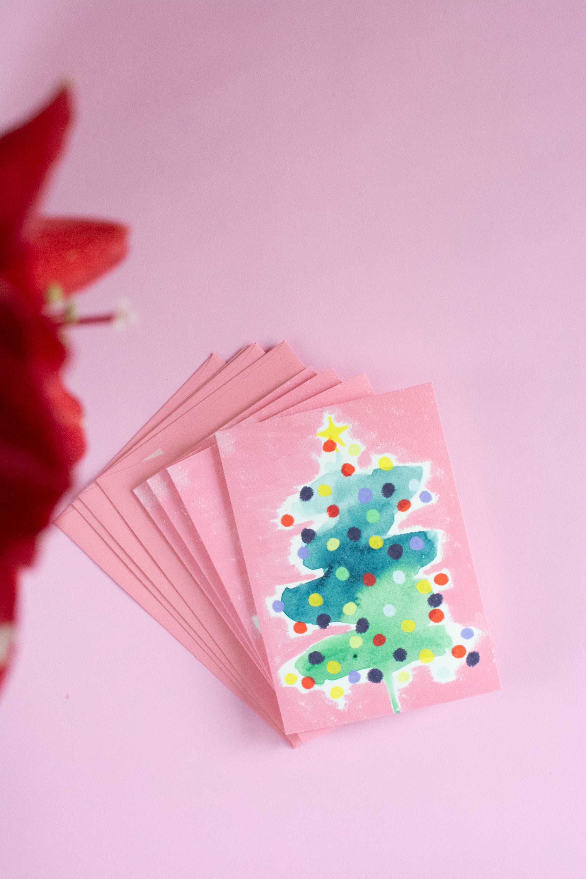 Weihnachtskarte "Pinker Tannenbaum"
