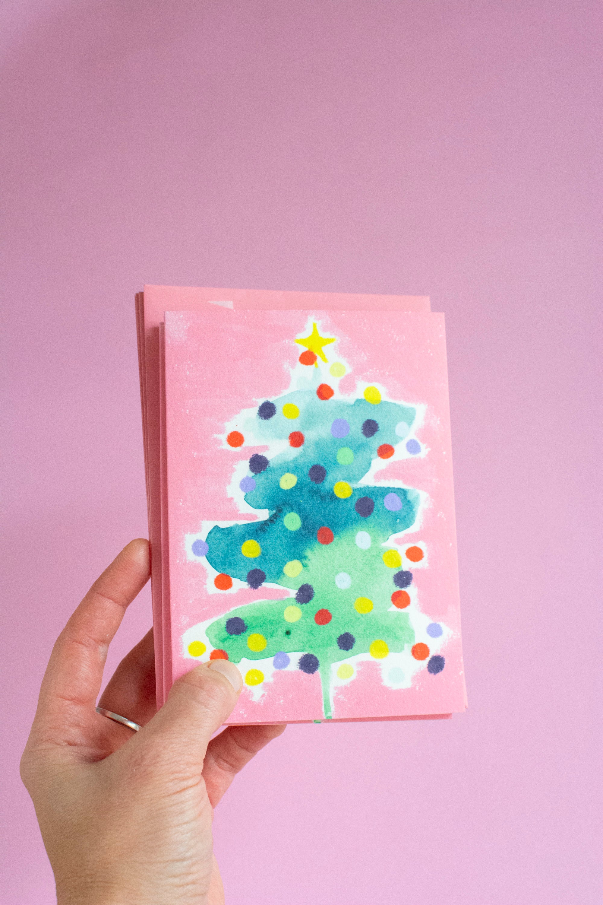 Weihnachtskarte "Pinker Tannenbaum"