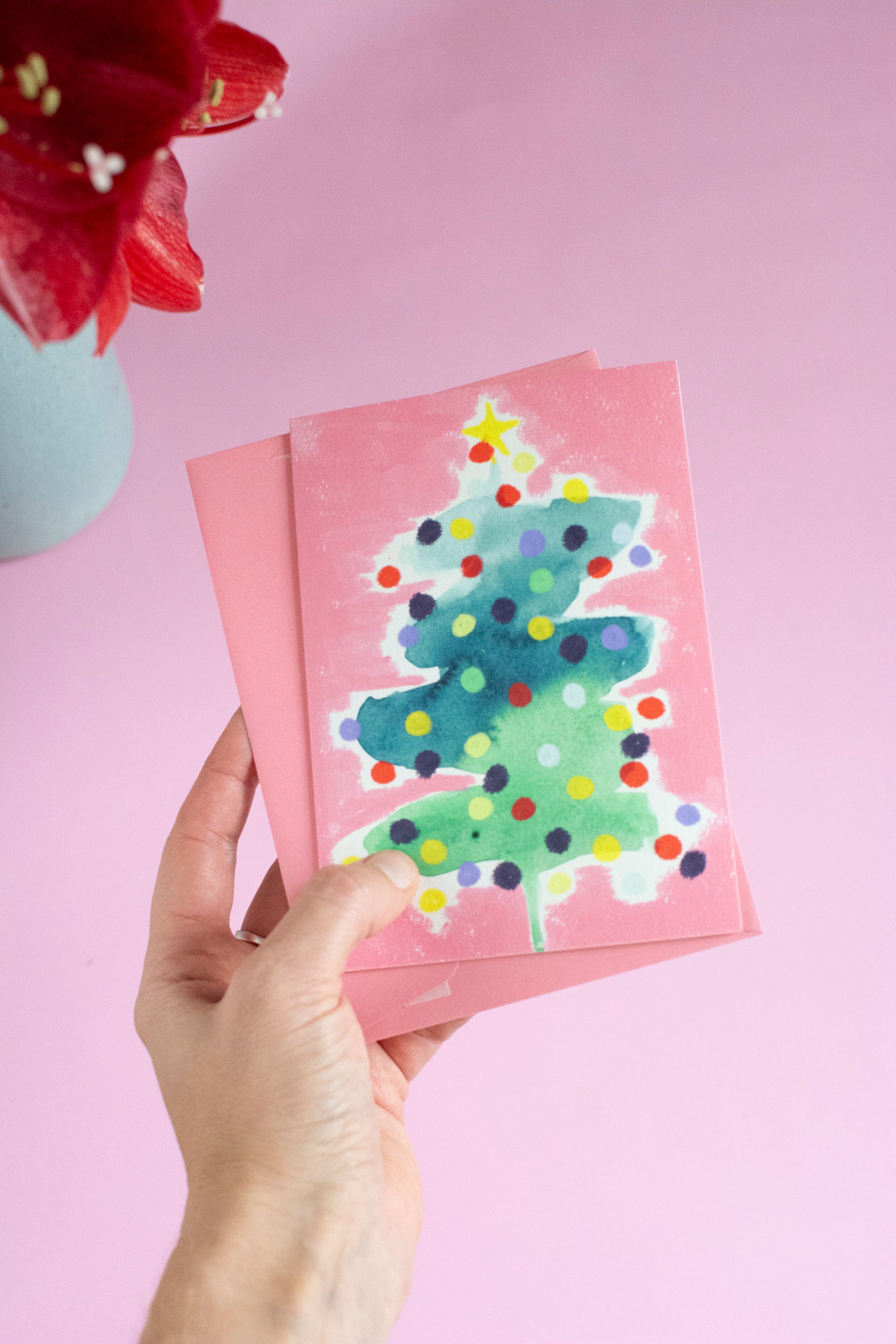 Weihnachtskarte "Pinker Tannenbaum"