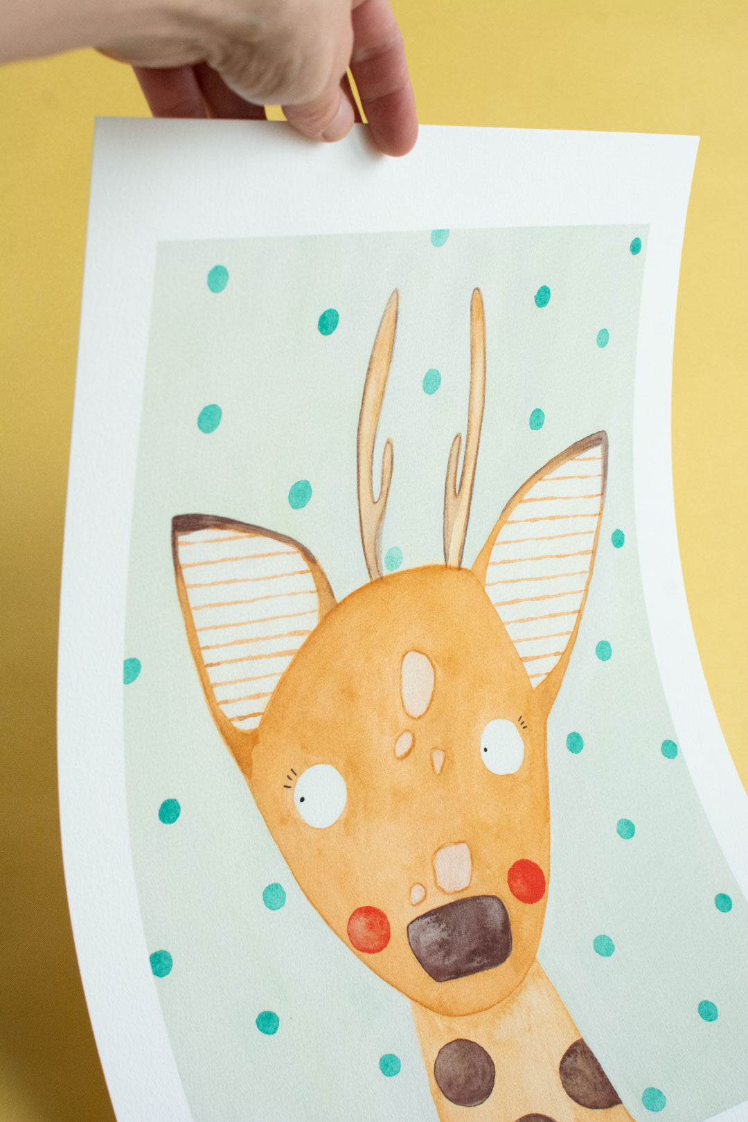 Aquarell Waldtier Reh fürs Kinderzimmer