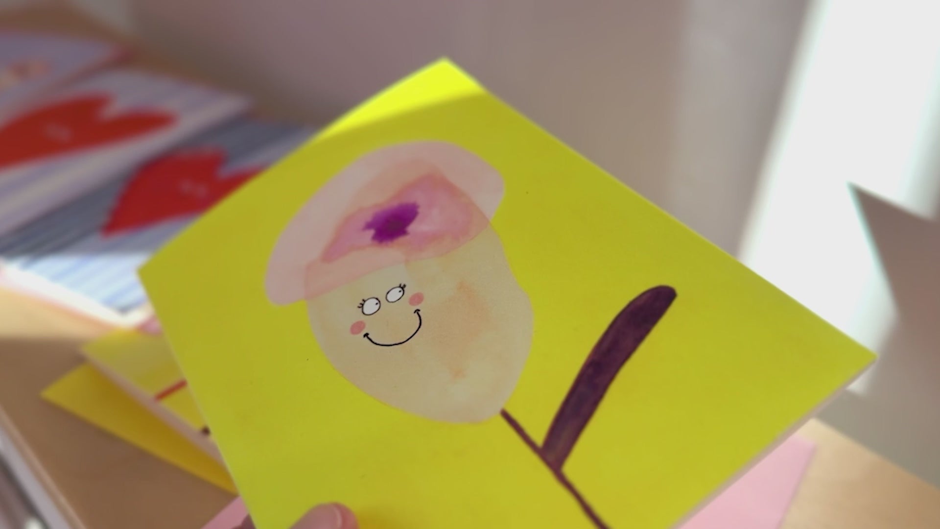 Klappkarte Blume winkt