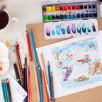 Die kleine Mäusefamilie beim Skirennen