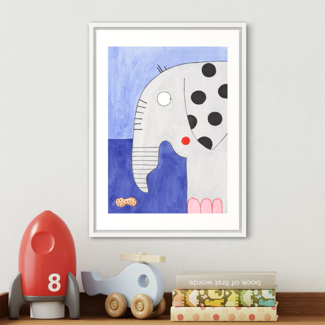Elefant mit Punkten, Print