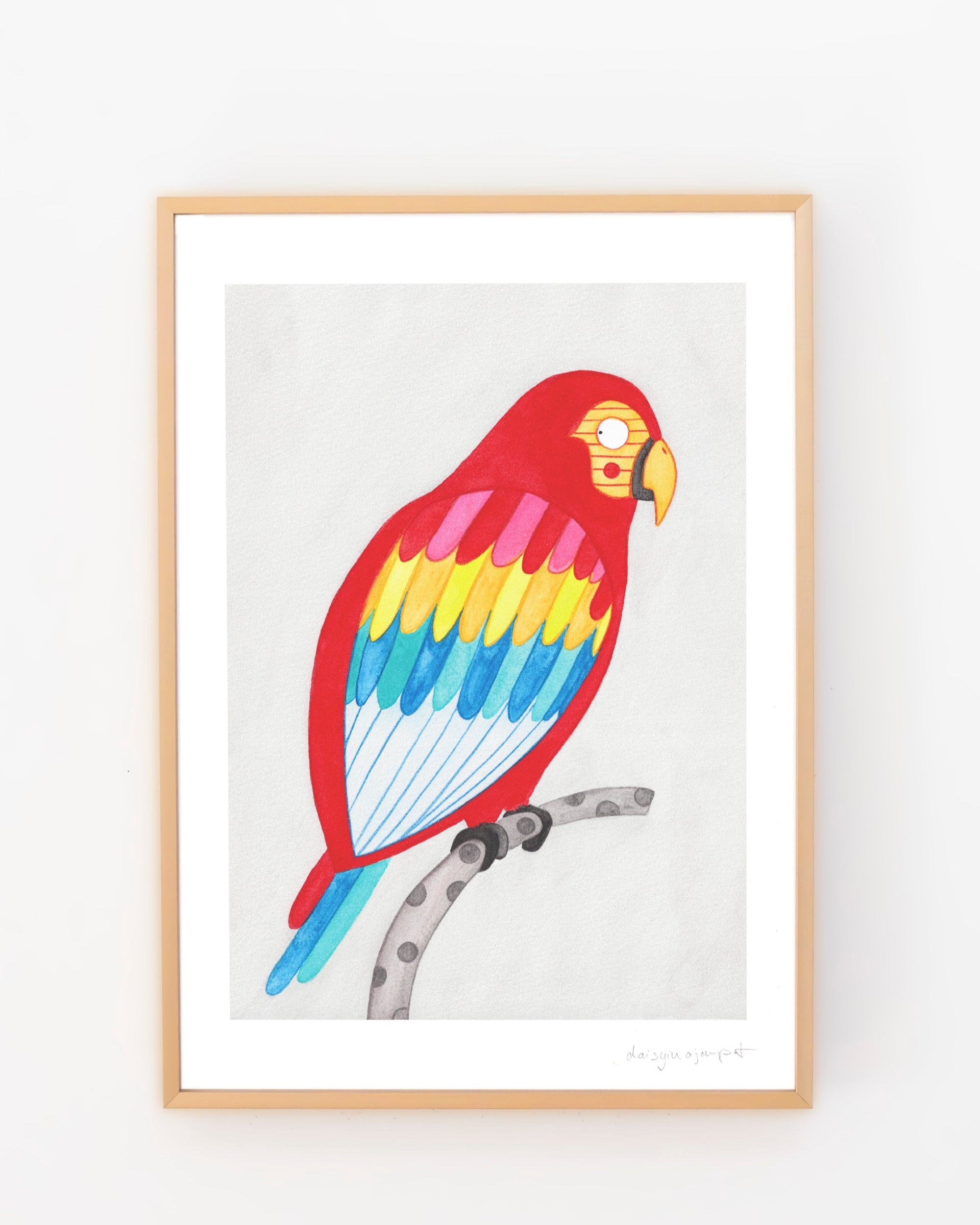 Aquarell Print Papagei von der Münchner Illustratorin Kathrin Boll
