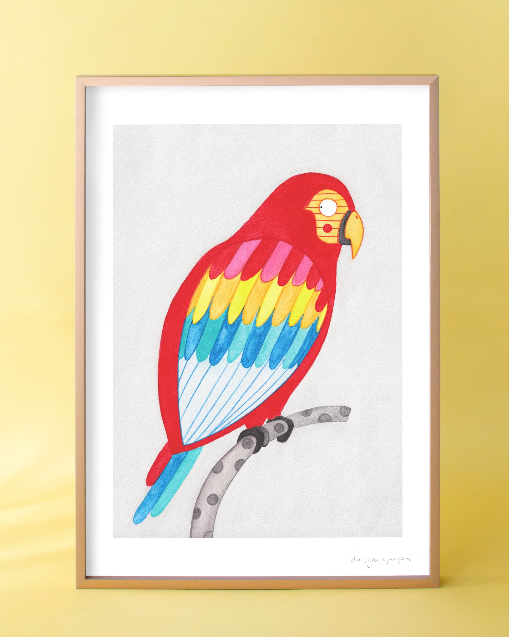 Aquarell Print Papagei von der Münchner Illustratorin Kathrin Boll