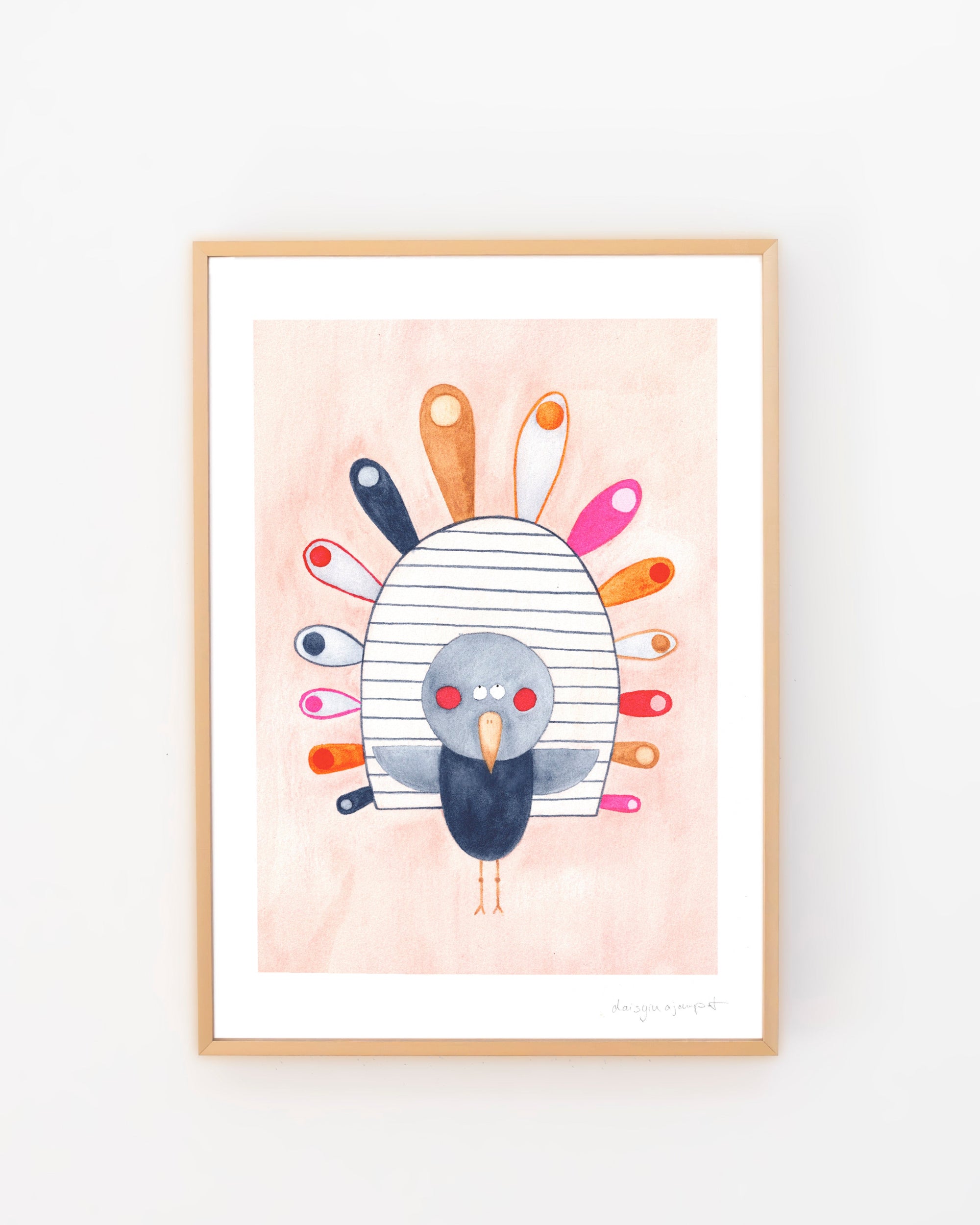 Pfau Aquarell Print Vogel von der Münchner Illustratorin Kathrin Boll