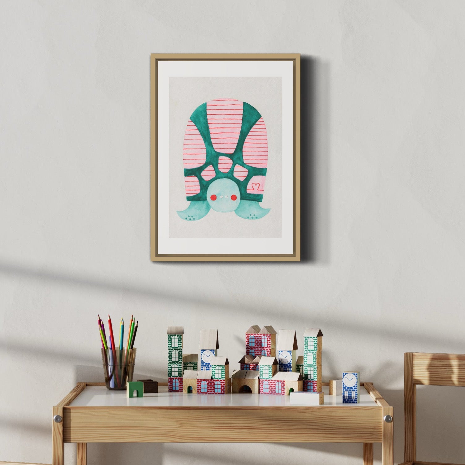 Schildkröte Aquarellprint Kinderzimmer von der Münchner Illustratorin Kathrin Boll