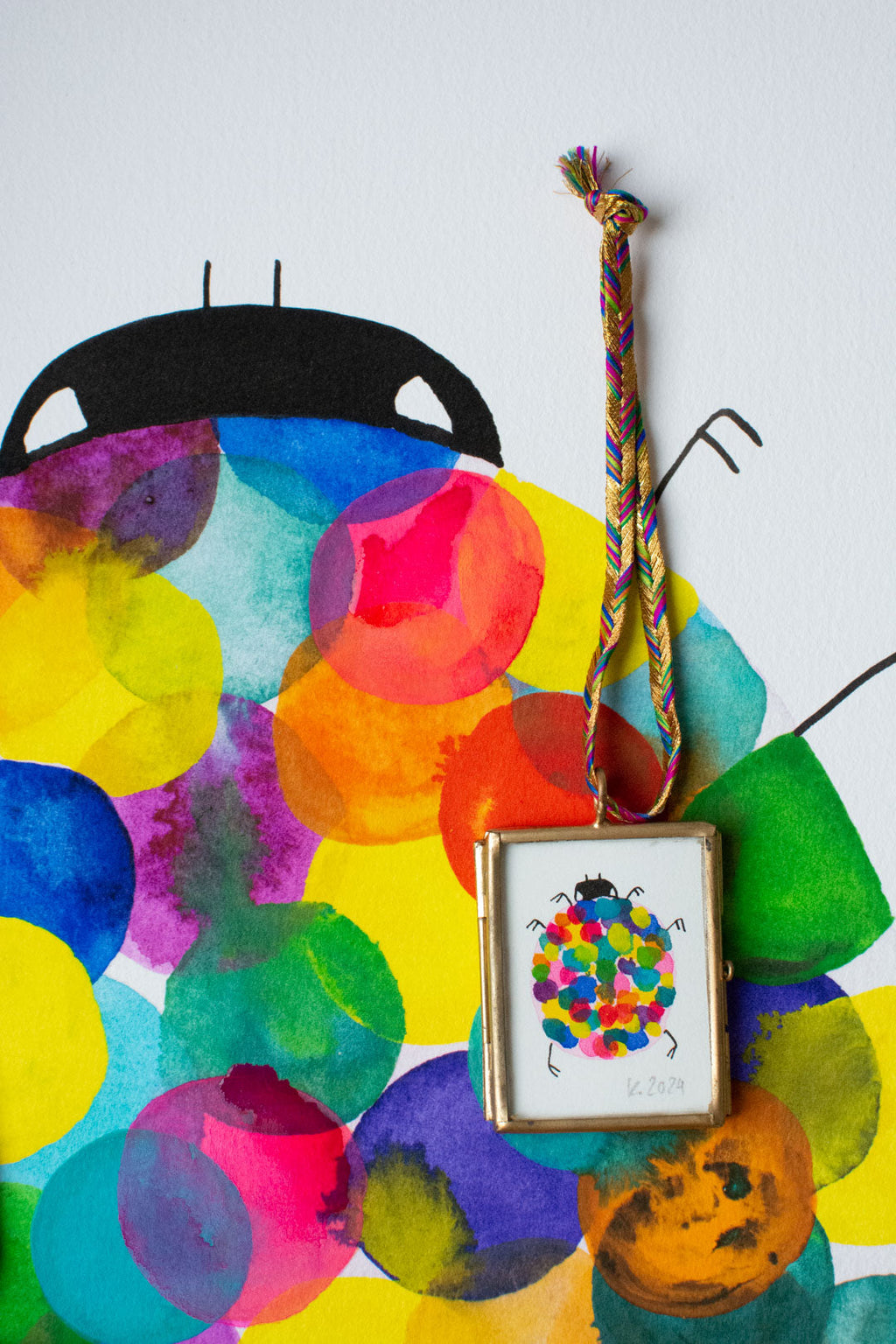 Mini-Aquarell Glückskäfer