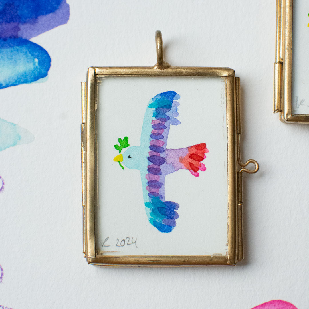 Mini-Aquarell Friedenstaube