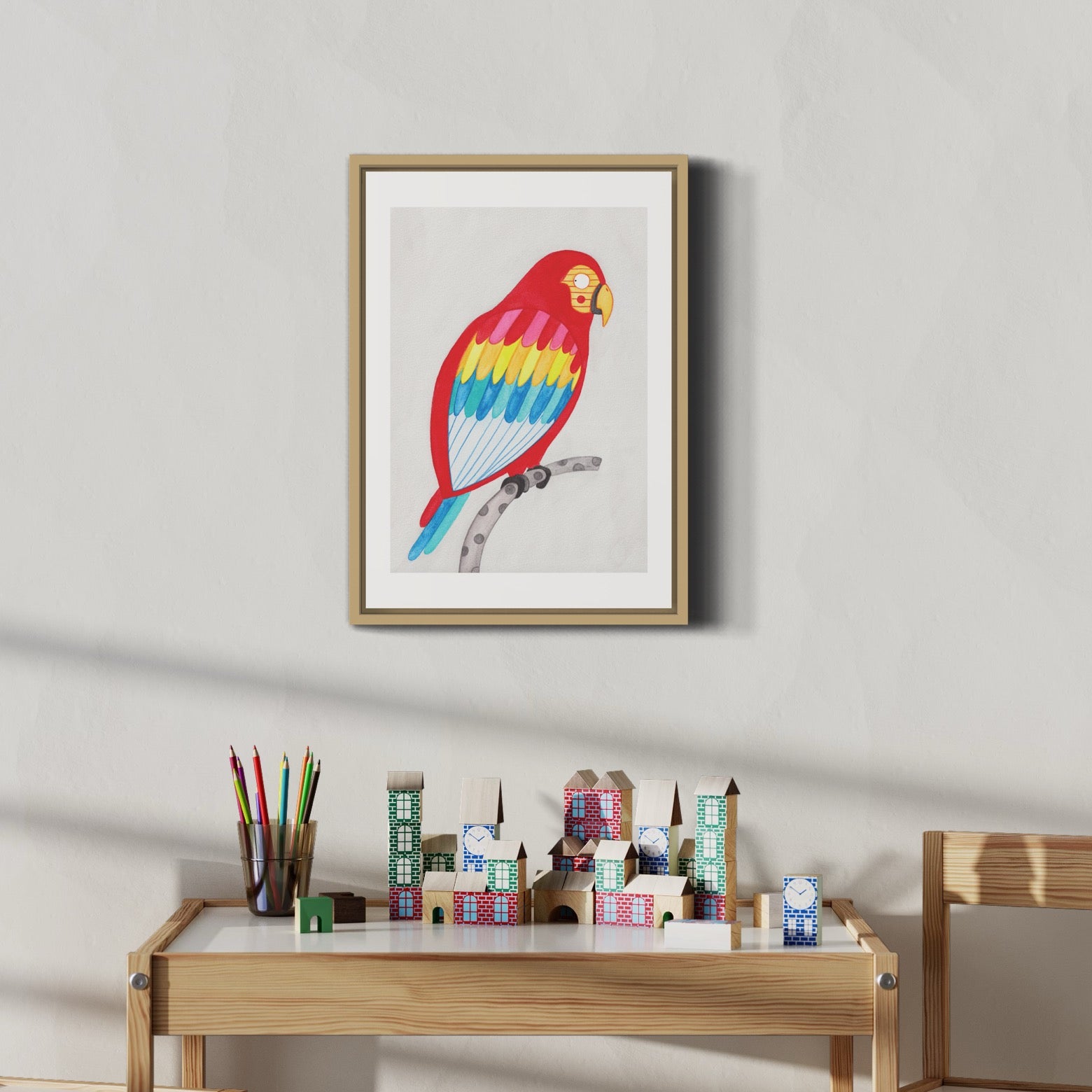 Aquarell Print Papagei von der Münchner Illustratorin Kathrin Boll