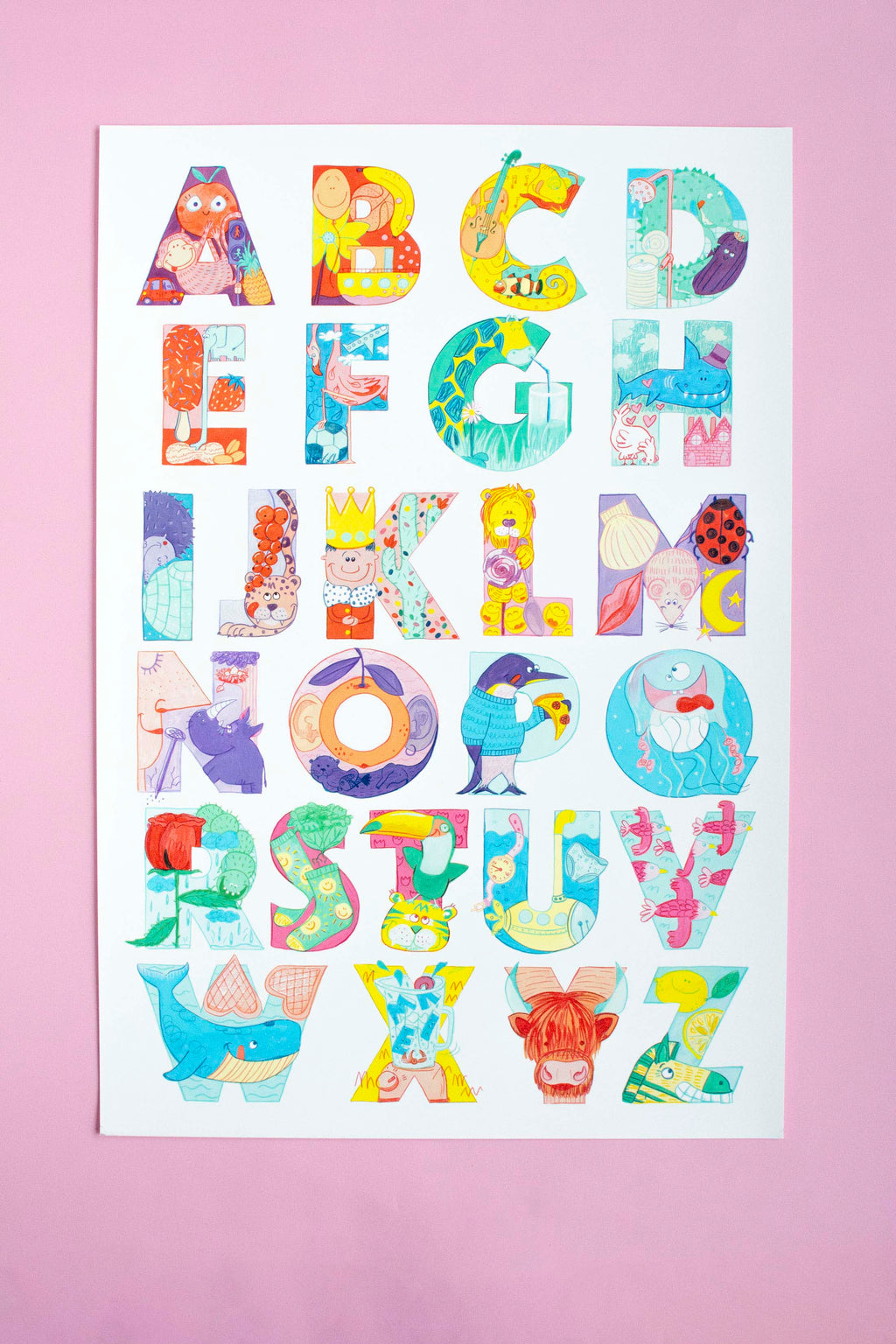 Großes ABC Buchstabenposter mit buntem Alphabet