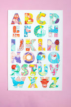 Großes ABC Buchstabenposter mit buntem Alphabet