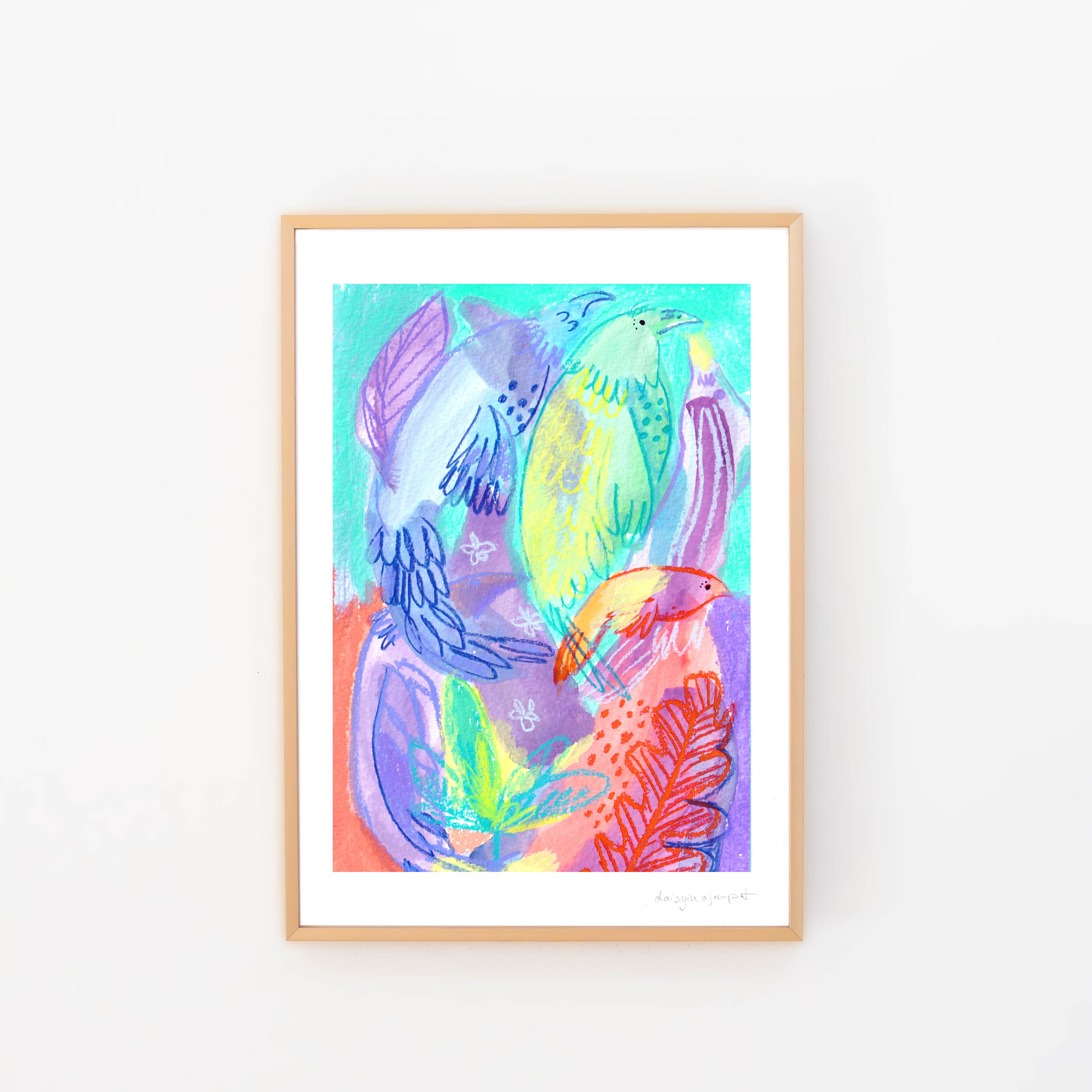 Bunte Vögel, Fine Art Print