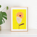 NEON Blume, nachträglich handbemalt