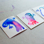 Mini-Aquarell buntes Gespenst