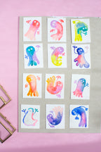 Mini-Aquarell buntes Gespenst