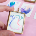 Mini-Aquarell buntes Gespenst