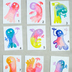 Mini-Aquarell buntes Gespenst