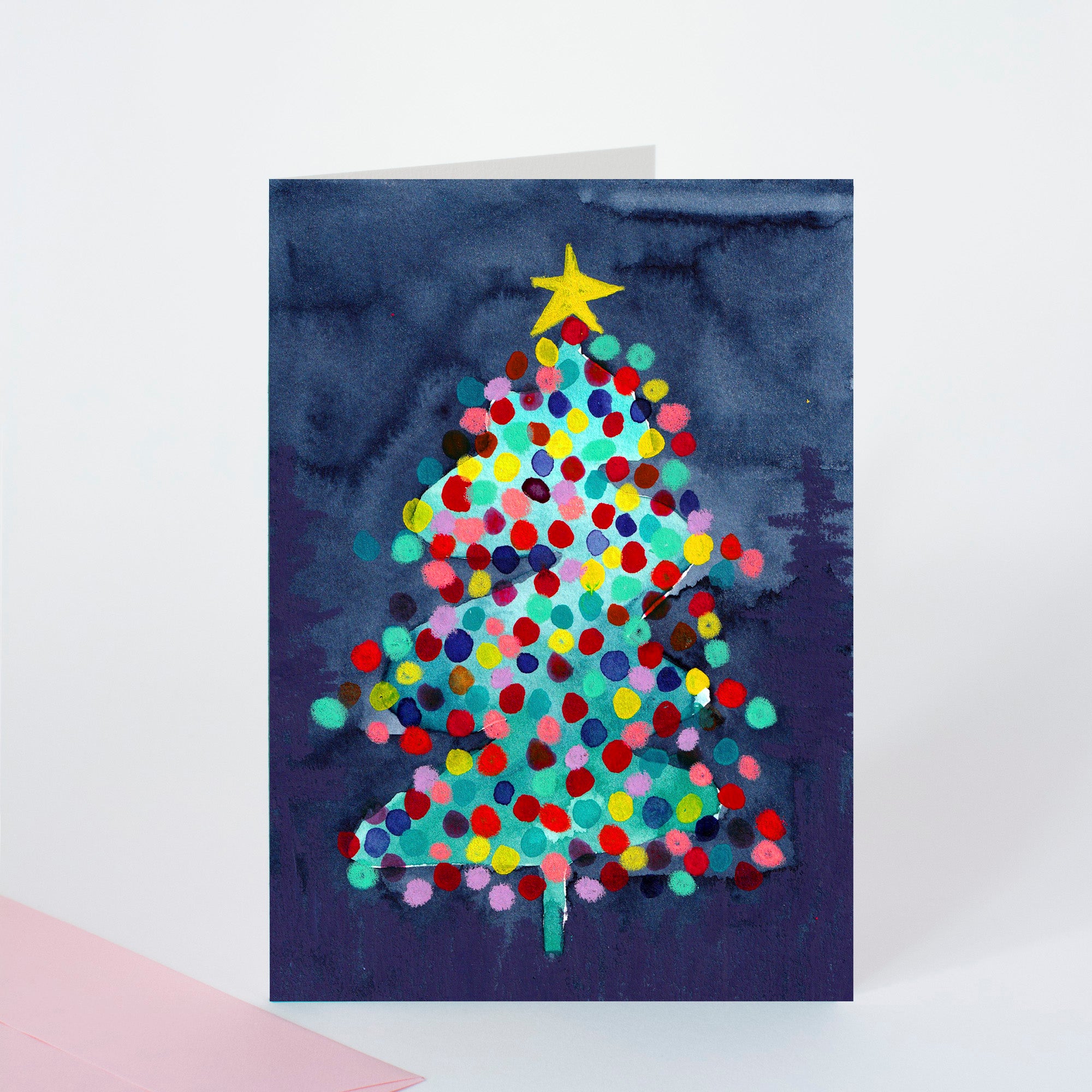 Weihnachtskarte "Blauer Tannenbaum"