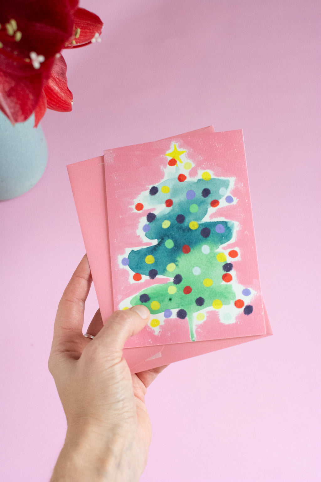 Weihnachtskarte "Pinker Tannenbaum"