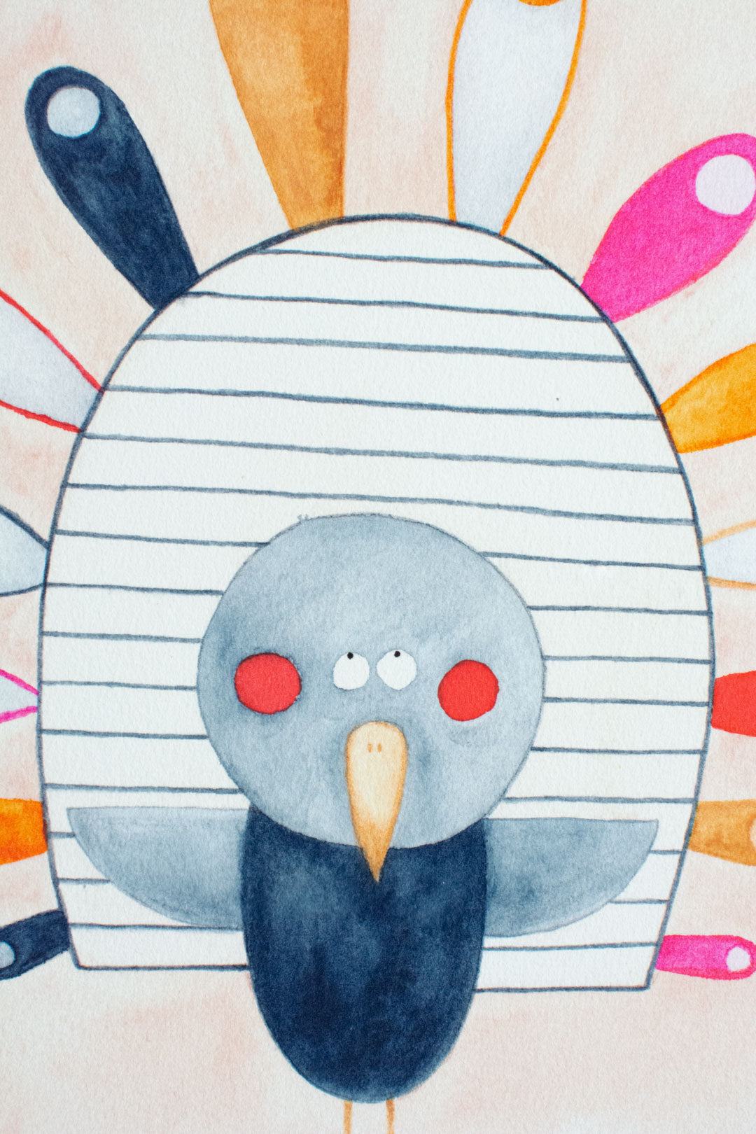 Pfau Aquarell Print Vogel von der Münchner Illustratorin Kathrin Boll