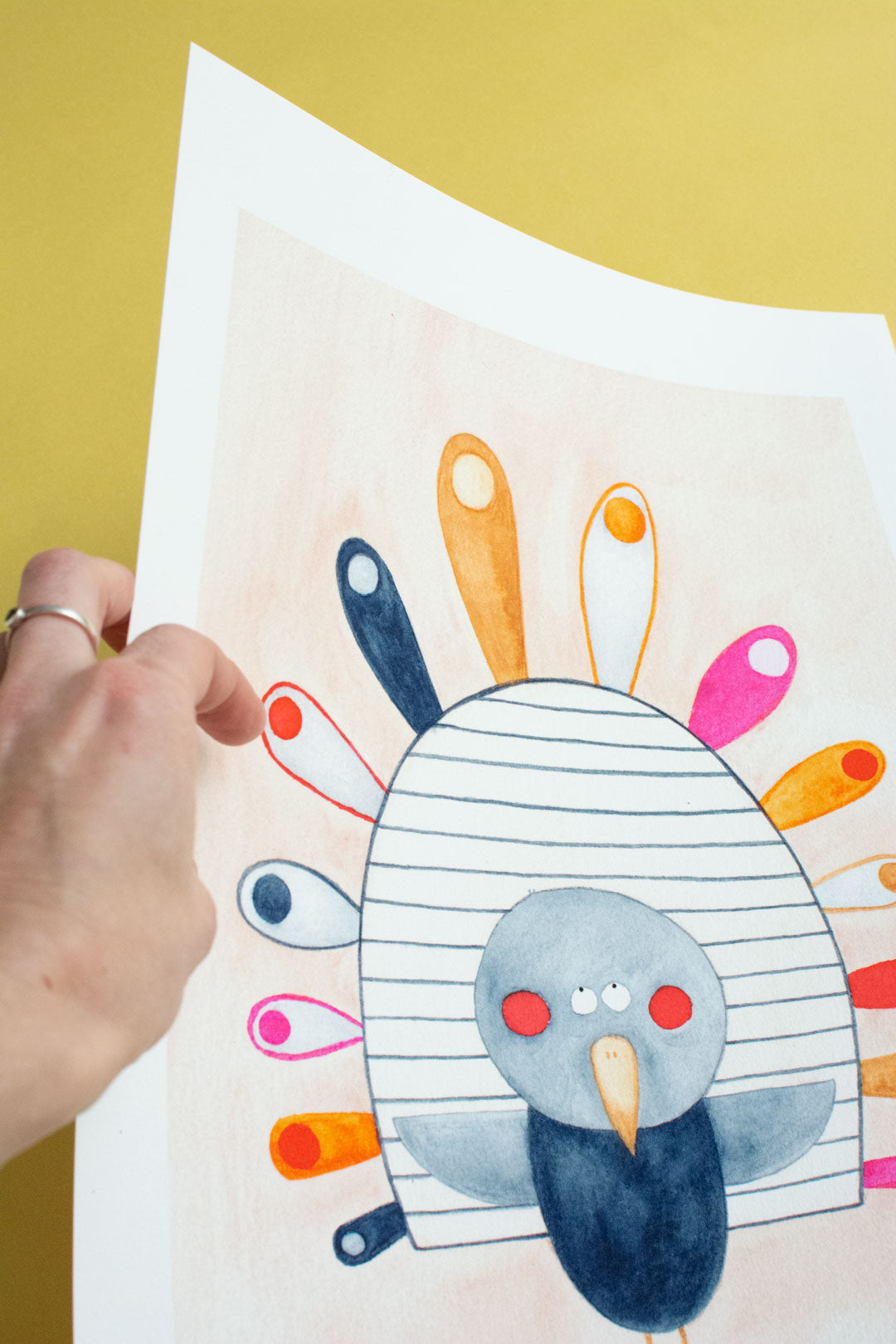 Pfau Aquarell Print Vogel von der Münchner Illustratorin Kathrin Boll