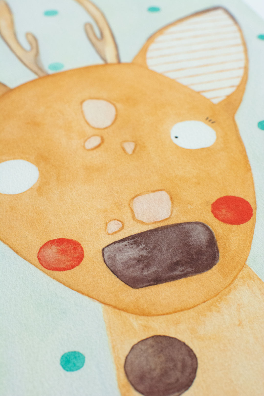 Aquarell Waldtier Reh fürs Kinderzimmer