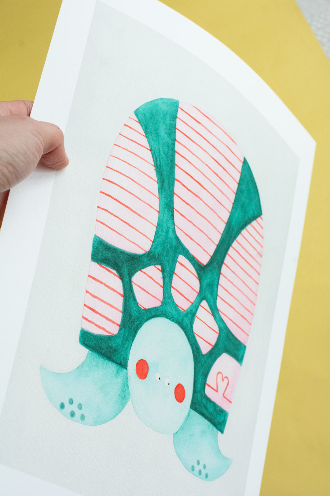 Schildkröte Aquarellprint A3 Kinderzimmer von der Münchner Illustratorin Kathrin Boll