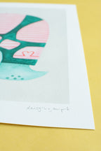 Schildkröte Aquarellprint Kinderzimmer von der Münchner Illustratorin Kathrin Boll