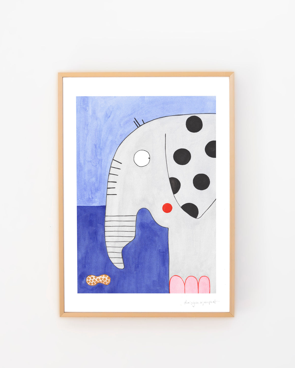 Kinderzimmer Print Münchner Illustratorin Elefant mit Punkten