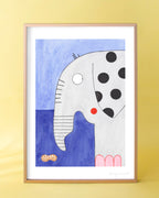 Kinderzimmer Print Münchner Illustratorin Elefant mit Punkten