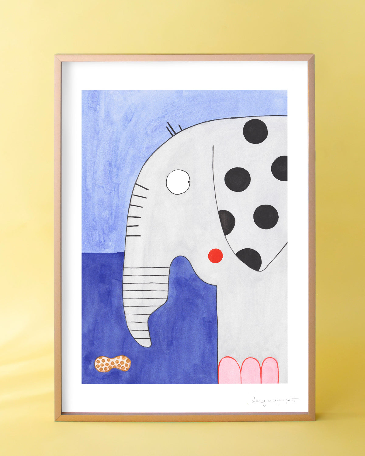 Kinderzimmer Print Münchner Illustratorin Elefant mit Punkten