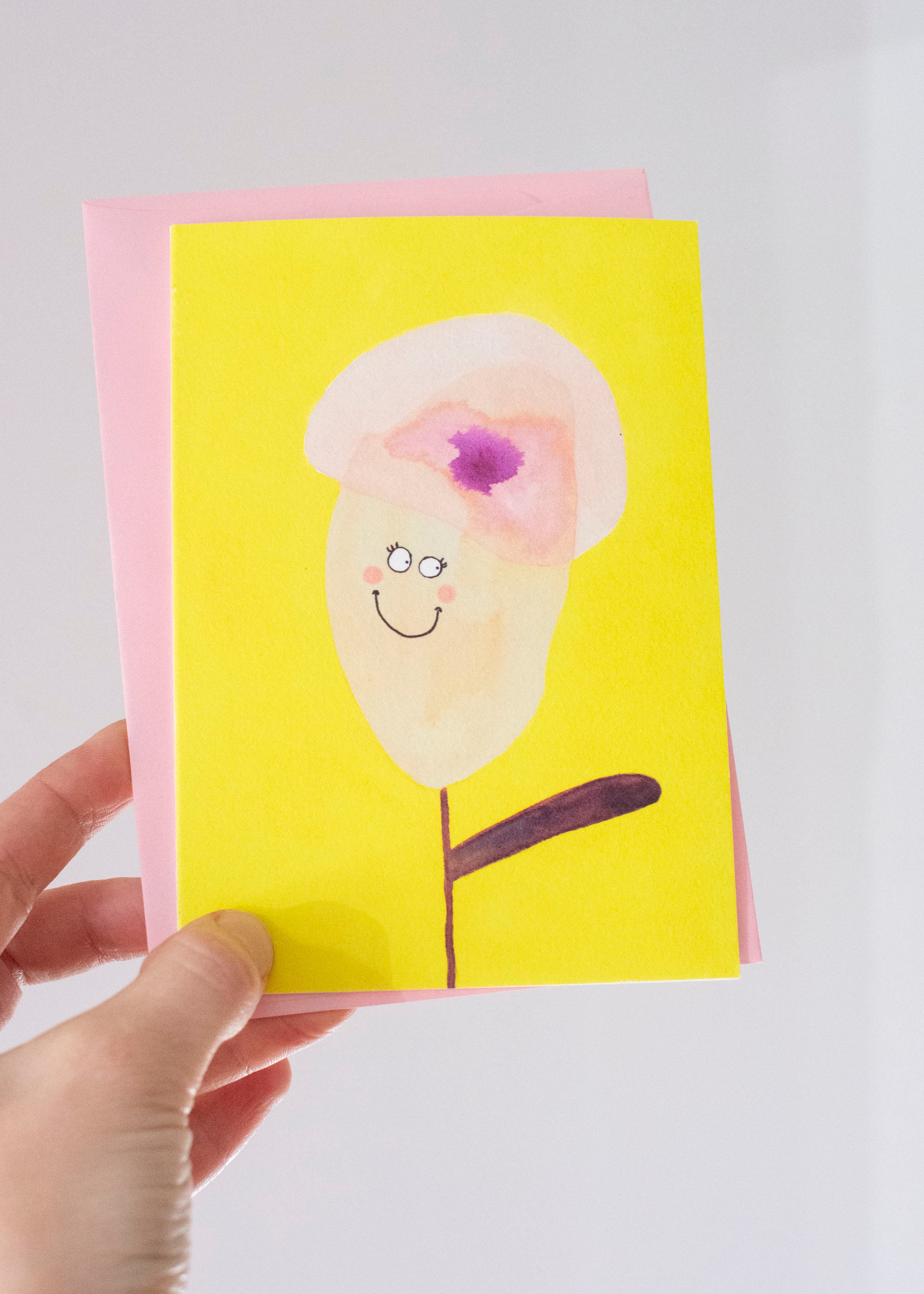 Klappkarte Blume winkt