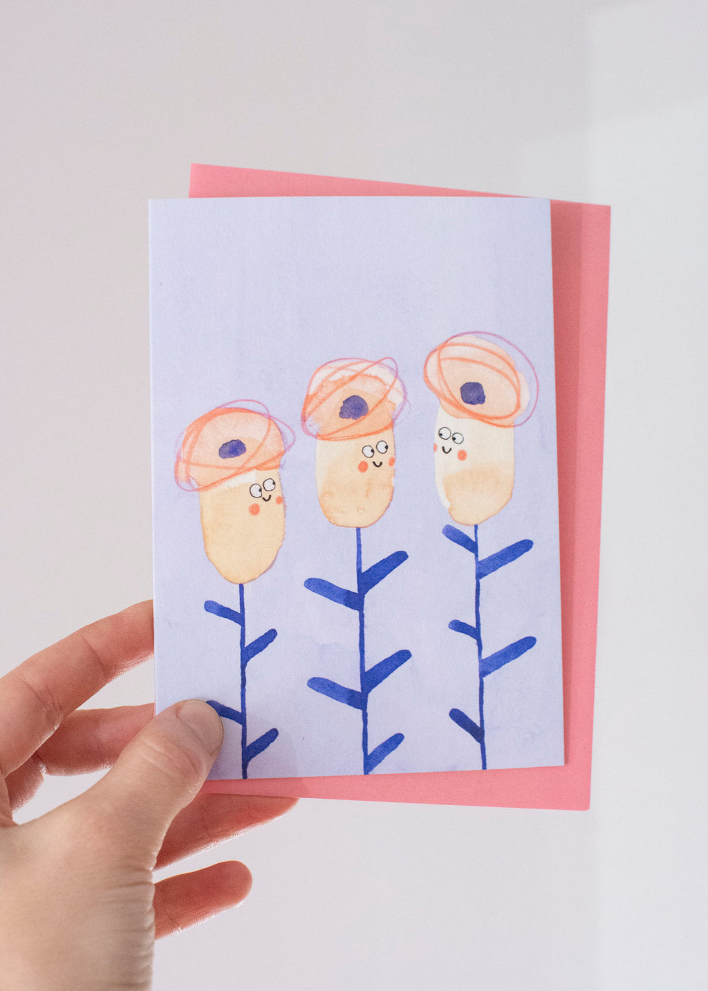 Klappkarte Blumen mit Hut