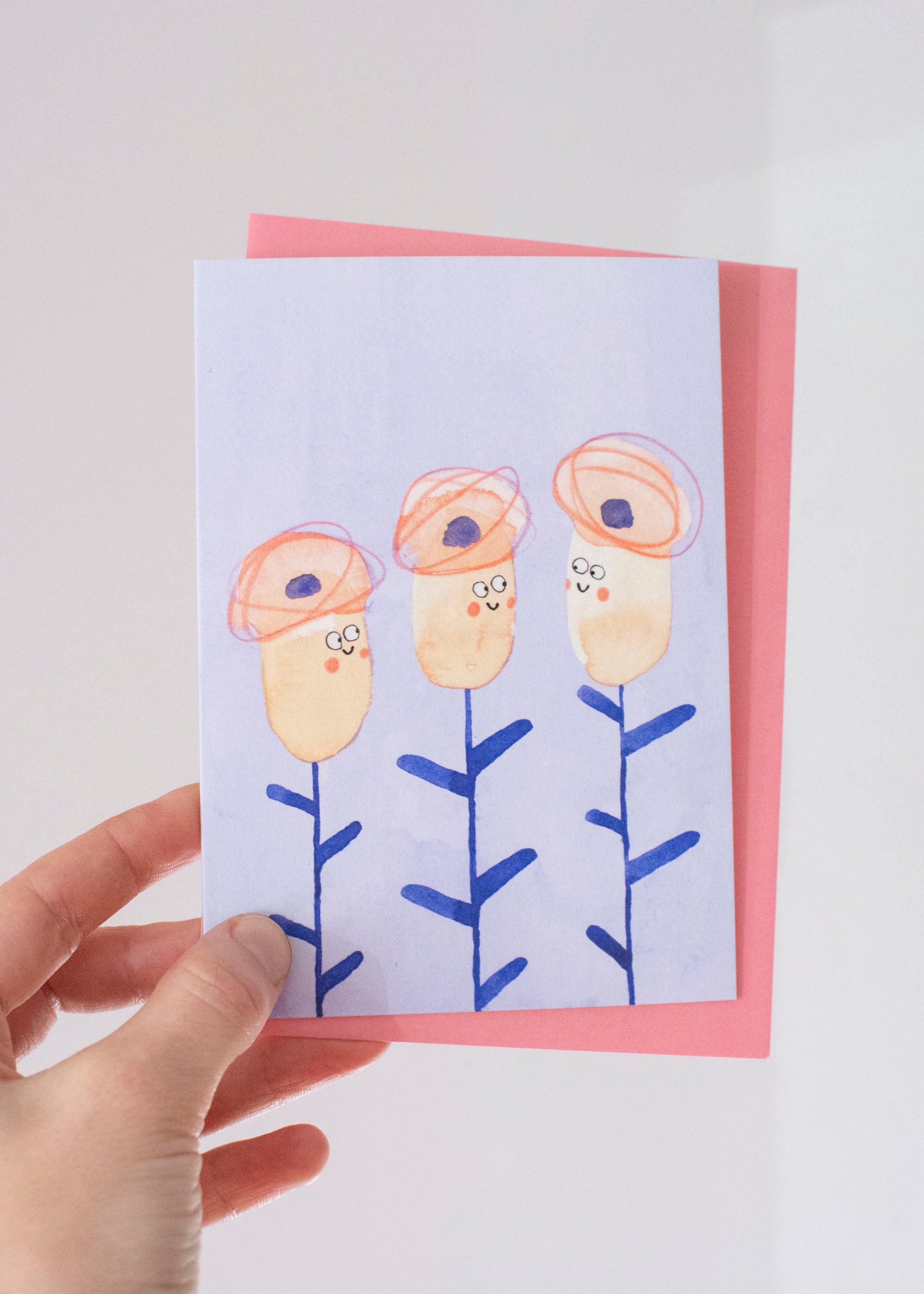 Klappkarte Blumen mit Hut