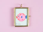 Mini-Aquarell Kugelfisch Neon