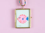 Mini-Aquarell Kugelfisch Neon