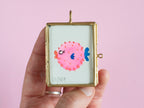 Mini-Aquarell Kugelfisch Neon