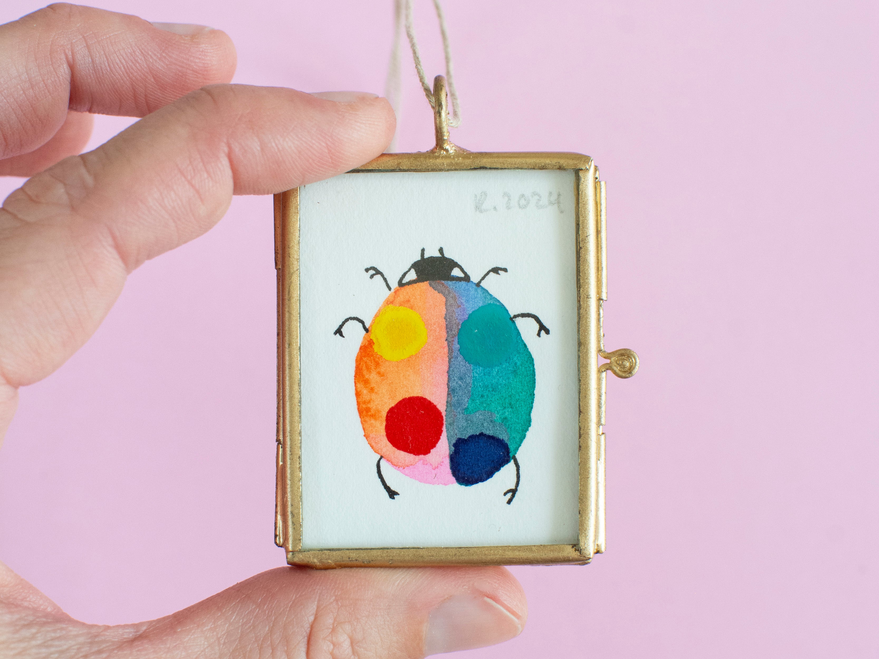 Mini-Aquarell Glückskäfer