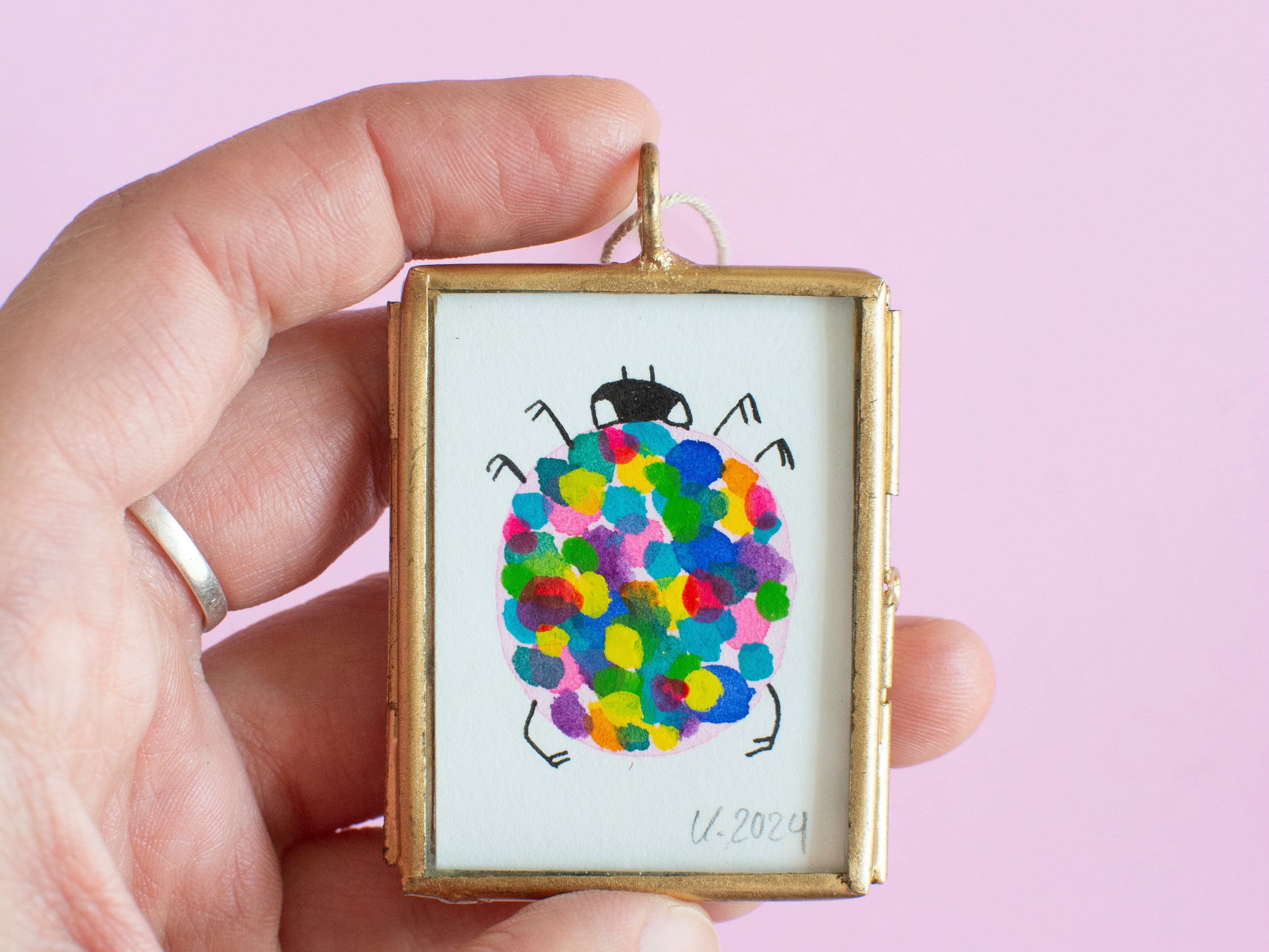 Mini-Aquarell Glückskäfer