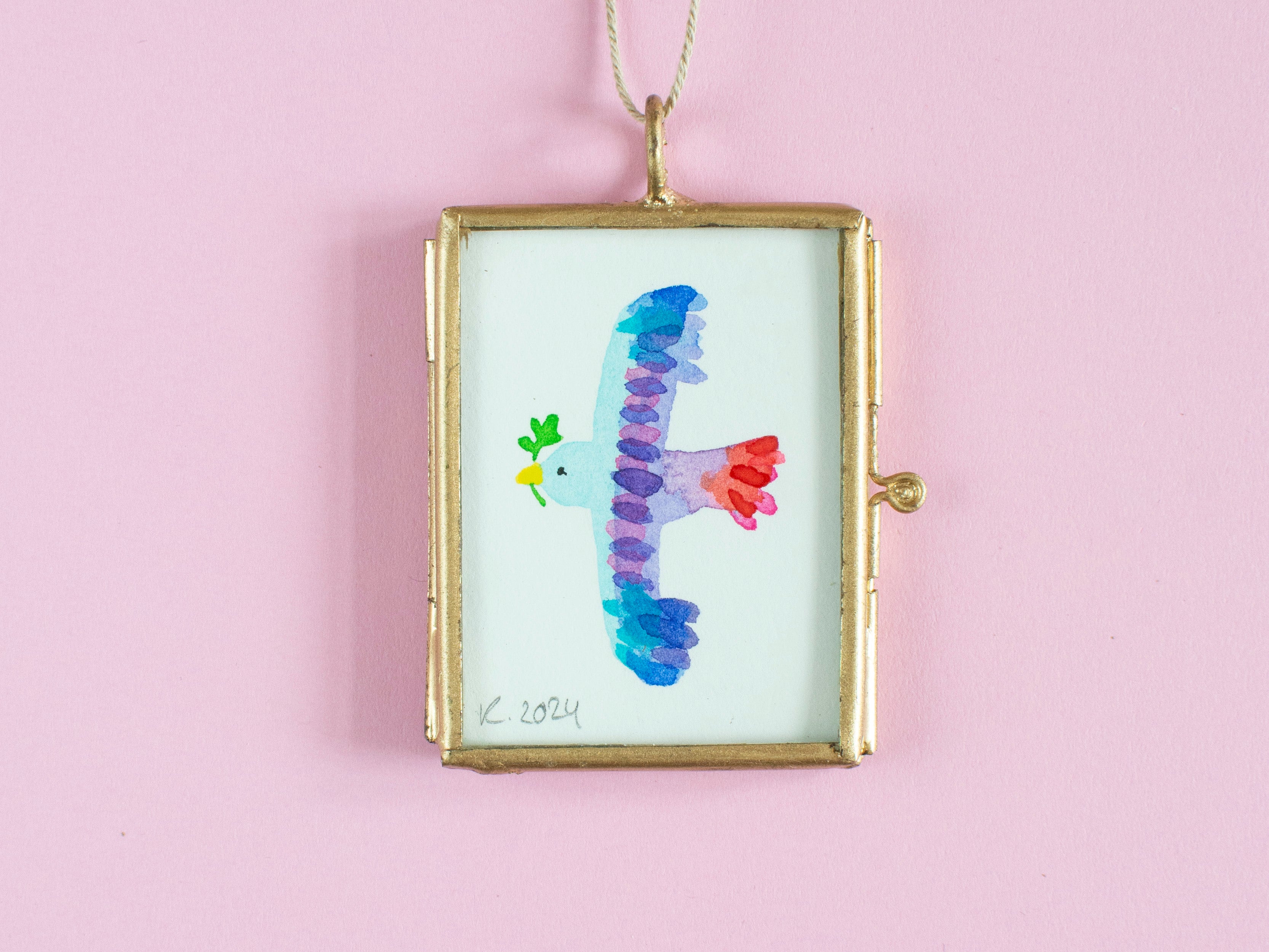 Mini-Aquarell Friedenstaube