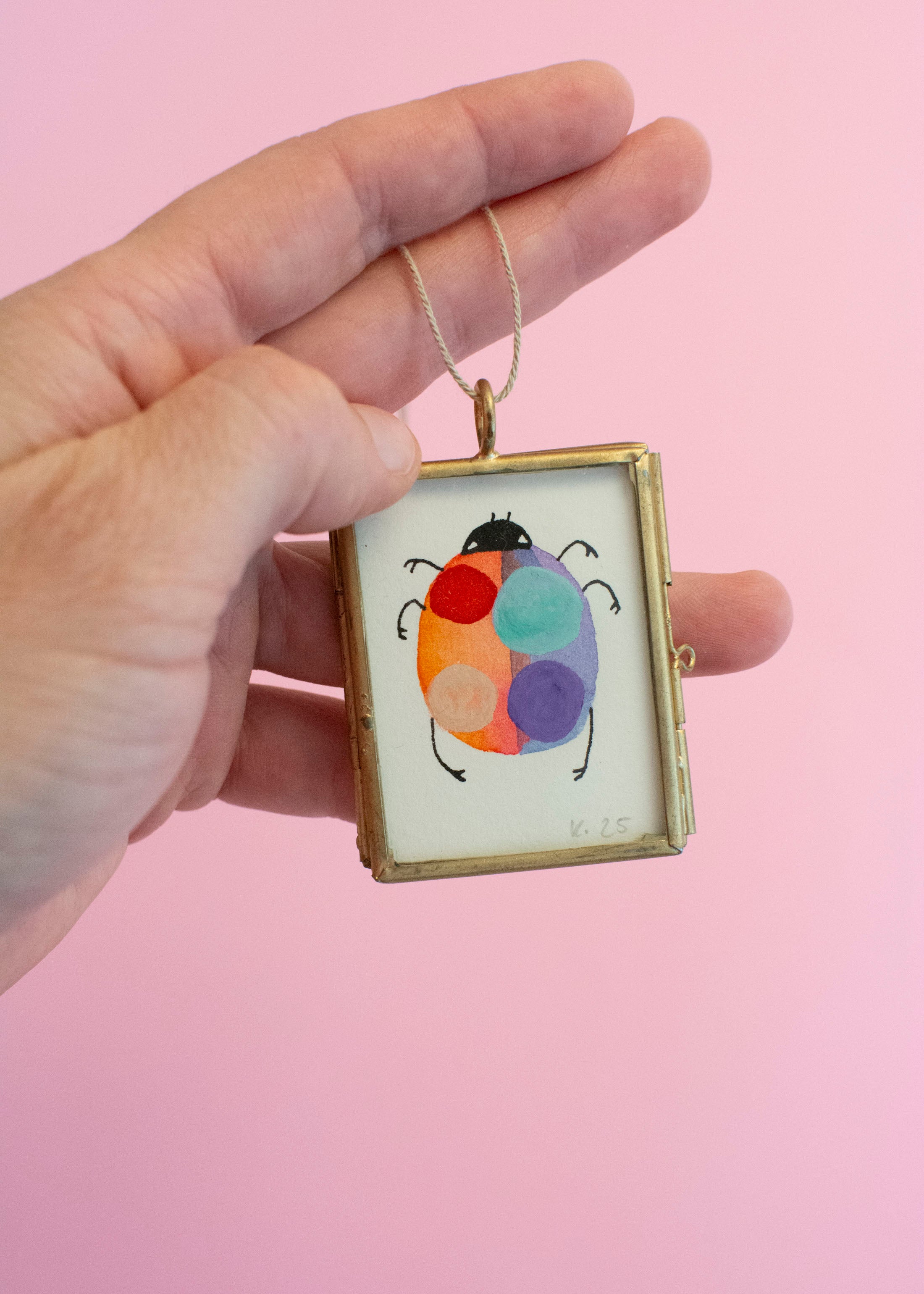 Mini-Aquarell Glückskäfer - Pastell