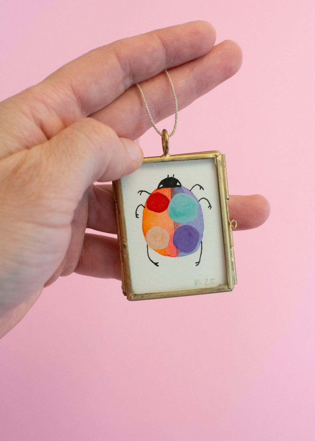 Mini-Aquarell Glückskäfer - Pastell