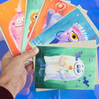 5er Set Halloween Karten Monster