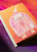 Halloweenkarte rosa Monster
