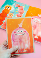 5er Set Halloween Karten Monster