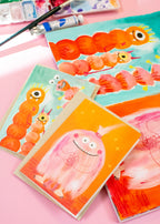 5er Set Halloween Karten Monster