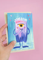 5er Set Halloween Karten Monster