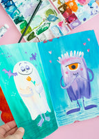 Halloweenkarte einäugiges Monster